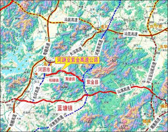 河源至紫金高速公路规划选址公示